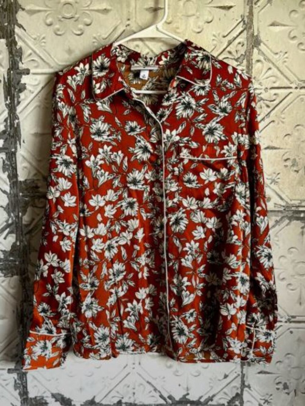 La Ligne for Target | Floral Button Down Silky Top | Large